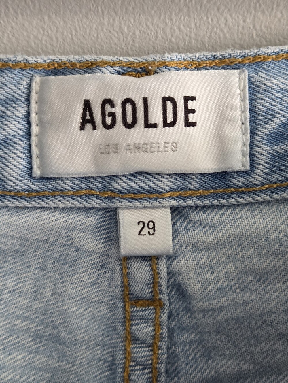 AGOLDE Riley Distressed High Rise Straight Crop Light Wash Denim Size 29 - Picture 9 of 15